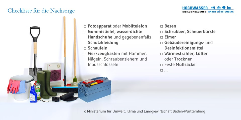 Checkliste für die Hochwasser-Nachsorge