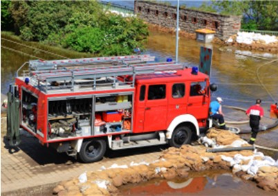 Feuerwehreinsatz bei Hochwasser