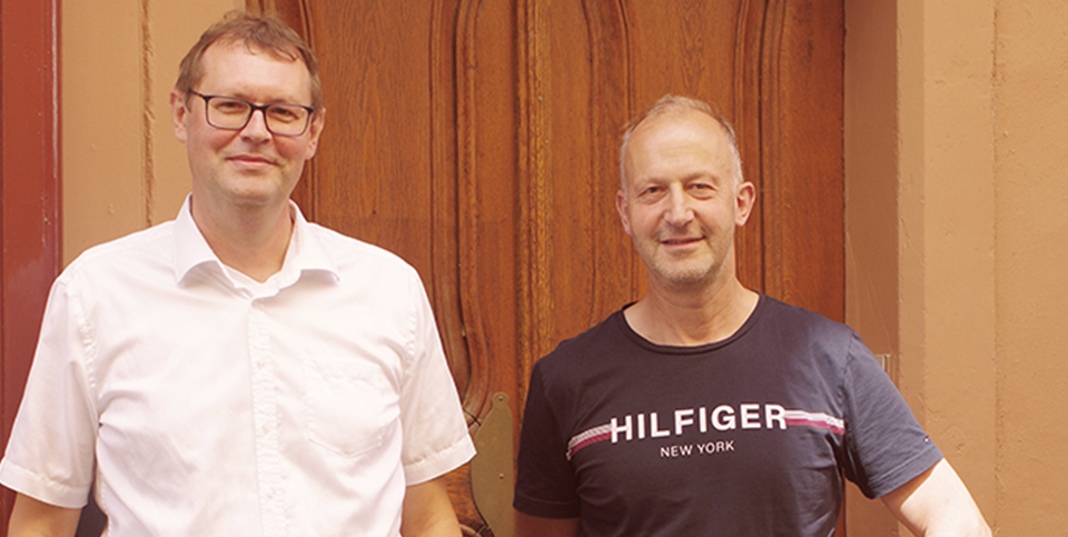 Zwei der Interviewpartner, Herr Hörner (links) und Herr Hemmerich (rechts).
